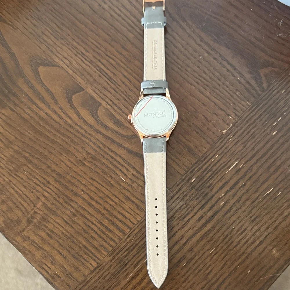 Monroe Rose Gold Watch with Gray Strap